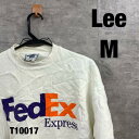 【中古】Lee Fed EX ULTRA WEIGHT HEAVY ホワイト 企業ロゴ トレーナー スウェット 裏起毛 M RN14666 USA 海外輸入古着 T10017