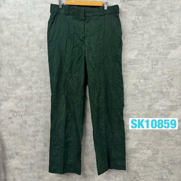 【中古】CRAFTED WITH PRIDE クラフテッドウィズプライド スラックスパンツ グリーン ジップフライ 実寸W34in USA 海外輸入 古着 SK10859