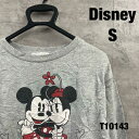 【中古】lft Disney ディズニー グレー スウェット トレーナー S 長袖 レディース ミッキー ミニー プリントデザイン USA 海外輸入 古着 T10143