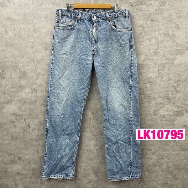 【中古】Levi's505R ライトブルー レギュラーストレート ジップフライ デニムジーンズパンツ W38L32 実寸W37in 赤タブ 00505-0216 古着 LK10795