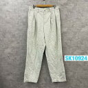 【中古】Eddie Bauer エディーバウアー チノパンツ グレーベージュ リラックス ツータック ジップフライ 34×32 実寸W34in 11907107 古着 SK10924(4)