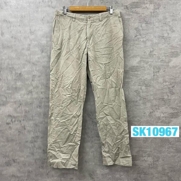 【中古】Polo by Ralph Lauren ポロバイラルフローレン チノパンツ ベージュ クラシックフィット ジップフライ 33/32 実寸W33in 71567 古着 SK10967