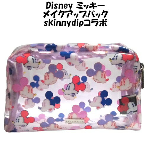 Disney ディズニー ミッキーマウス メイクアップバッグ skinnydip コラボ 化粧ポーチ 小物入れ ミッキーグッズ マチあり mickey face make up bag スキニーディップ 透明 クリアポーチ かわいい ビニールポーチ メイクポーチ pouch ペンケース 顔柄 海外ブランド