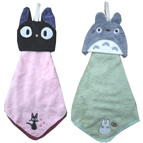 ジブリ ループタオル マイクロ ループ付きタオル となりのトトロ 魔女の宅急便 大トトロフェイス ジジ..