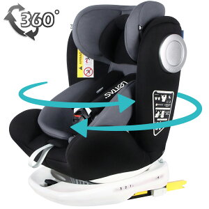 【メーカー直販・送料無料】LETTAS チャイルドシート 360° 回転式 ISOFIX対応 シートベルト固定 新生児 12歳 取り付け簡単 一年保証 EUの安全基準 ブラック