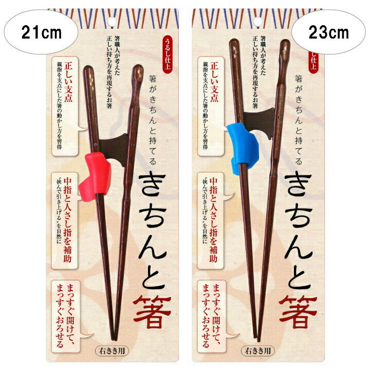 【メール便限定 送料無料】ちゃんと箸・きちんと箸(箸/お箸/食器/矯正箸/しつけ箸/躾箸/箸使い大人用/子供用 右利き 23cm/21cm/18cm/16.5cm左利き 23cm/21cm/18cm/16.5cm) 子供 大人 箸使い きれい 練習 教育 将来 直す 見た目 プレゼント