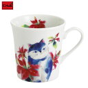 【にゃん屋】 ひだまり猫 マグ ポインセチア 単品 マグカップ カップ コップ コーヒーカップ スープカップ 猫 ネコ ねこ cat かわいい おしゃれ カフェ...