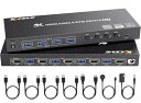 HDMI KVM切替器 PC切替器 4入力1出力 4K@60Hz EDID機能 4つUSB3.0ハブ備えた USB切替器 ワイヤレスキーボード マウスをサポート...