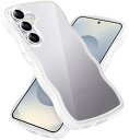 Galaxy S25 SC-51F ケース かわいい 波状フレーム うねうね カバー 耐衝撃 ギャラクシーS25 スマホケース 滑り止め 人気 可愛い 落下防止 ワイヤレス充電対応 (ホワイト)