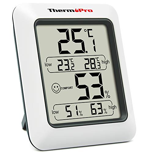 ThermoProサーモプロ 湿度計 デジタル温湿度計 室内温度計湿度計 顔マーク おしゃれ 最高最低温湿度表示 高精度 おしゃれ コンパクト