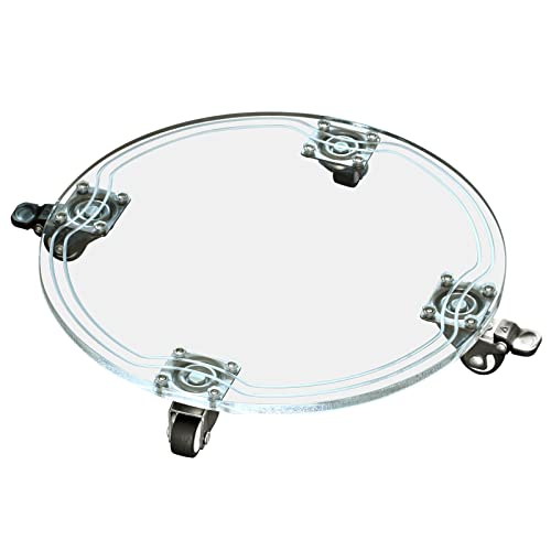 植木鉢 キャスター付き 台 360度回転 静音 ロック可能 平台車 家庭用 収納 透明アクリル台 花台 空気清..