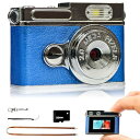 小型デジタルカメラ ミニレトロデジカメ 1080P 0.96インチ画面 携帯便利 キーホルダーセット 初心者 32GBカード付属 TYPE-C充電式 (ブルー)