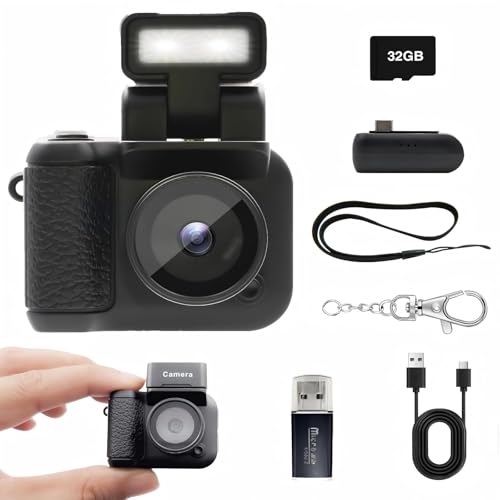 デジタルトイカメラ ミニカメラ ミニデジタルカメラ 1080P 1.44インチ画面 充電ベース付き 25g重さニ 32GBカード付属 修学旅行 学生 初心者 T...