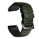 QuickFit 22mm 替えバンド for GARMIN(ガーミン) Instinct バンド 留め金具の多空気穴通気性 シリコン スポーツ バンド アップ...