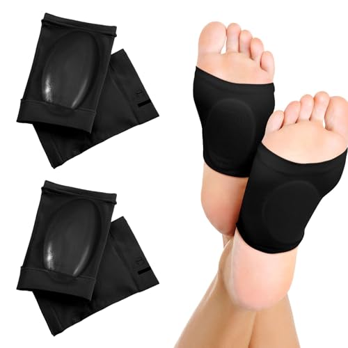 土踏まず サポーター 立ち仕事 足裏サポーター【土踏まず・扁平・足裏ケア アーチサポーター】伸縮性 通気性 歩行 衝撃吸収 負担 軽減 土踏まずを押し上げる ウォーク フリー 快適歩行 男女兼用 (ブラック4個)