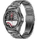 ステンレススチールケース バンド Google Pixel Watch 3 と互換性 Google Pixel Watch 45mm用ストラップ付きメタル保護バンパーカバー 男女兼用 グレー MioHHR