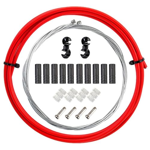 シフトワイヤー シフトアウターケーブル 自転車パーツ シフトケーブル 自転車 シフトケーブル 自転車交換部品 多機能 耐久性 マウンテンバイク ロードバイク 折りたたみ自転車 (レッド)