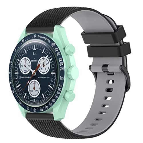 シリコン製腕時計バンド Omega x Swatch Sport用 交換用リストバンド ストラップブレスレット iPartsonline ブラックグレー