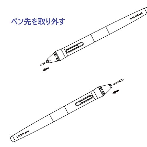 ペンタブレットH640P/H950P/HS610/HS64/H610PROv2/H1161/H320M用 替え芯PN04 10本 HUION