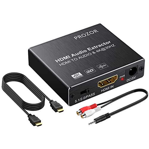 HDMIオーディオ分離器 4K@30Hz 1080P 3D映像対応 光デジタル 3.5mmジャック出力 HDMIケーブル 3.5mm to RCA ケーブル付属 PS4 PS3 Bl