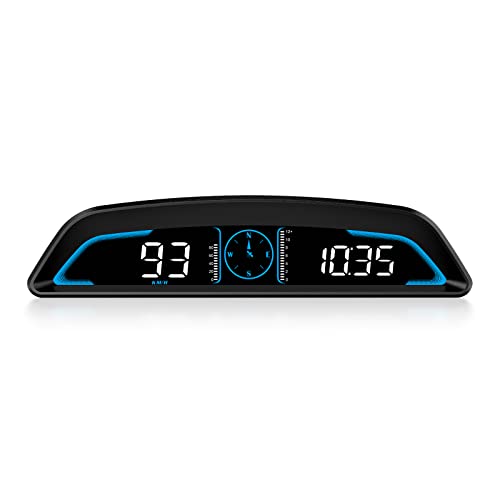 ヘッドアップディスプレイ GPS速度計 表示速度と時間 車の時計 スピードリマインダーと疲労運転リマインダー付き wiiyii