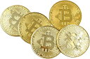 5枚入り ビットコイン ギフト バーチャル レプリカ 仮想 通貨 コイン グッズ アートコレク メッキ ライトコイン 記念硬貨 コレクショ