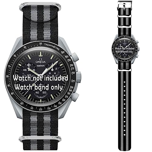 腕時計ベルト Omega(オメガ) X スウォッチ スピードマスター ムーンスウォッチ用 クイックリリース式 腕時計ストラップ 交換用 （ブ