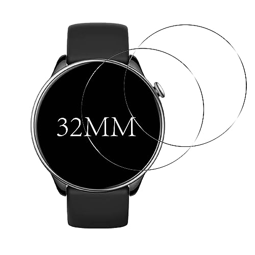 【2枚セット 旭硝子素材】32mm 直径 円型 腕時計 ガラスフィルム 32ミリ ミリ フィルム 強化ガラス 液晶保護フィルム スマートウォッ