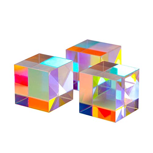 キューブ型フォトスタンド 3個セット プリズム 立方体 ガラス キューブプリズム Trichroic Prism RGB Glass 光学 科学 物理 教育 写真用エフェクト 2.1cm×2.1cm