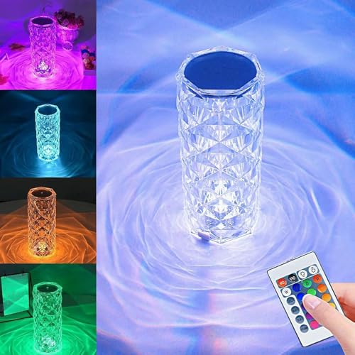 クリスタルランプ ナイトライト テーブルランプ インテリアクリスタルランプ LEDライト 間接照明 RGB ..