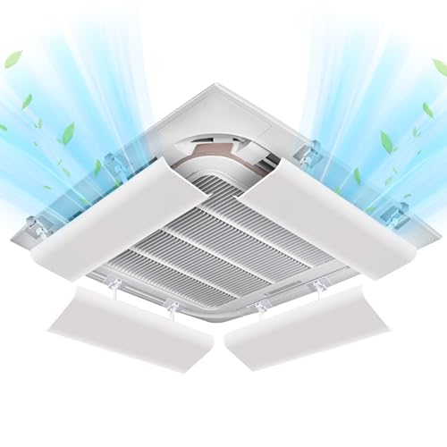 エアコン風よけ カバー 業務用【2個セット・クランプ固定式】暖房対応 天井カセ エアコンルーバー 業務用 四季通用 カバー 風よけルーバー 冷暖房通用 風向き調整 直撃風防止 簡単取付 穴あけ不要 結露対策 天井吊り形 天カセ システム空調 室内機 店舗/学校/オフィス TongW