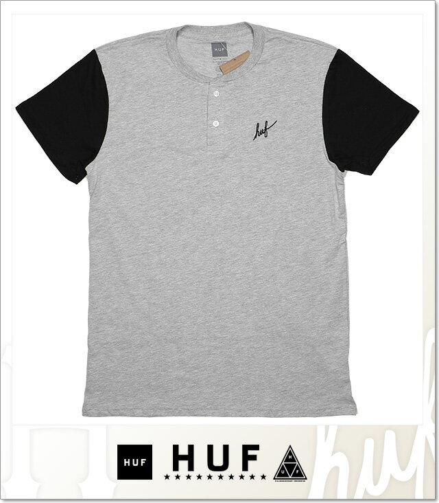 (ハフ) HUF SCRIPT HENLEY TEE (SS:TEE)(TS00021SP17-AHB) Tシャツ 半袖 カットソー 国内正規品