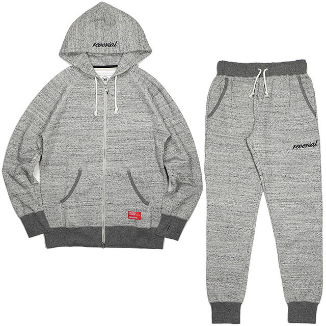 (リバーサル) reversal CLASSIC TRI-BLEND SWEAT ZIP HOODY×RIB PANTS SETUP (SET UP)(rvap15aw004a:rvap15aw004b-H.GR) セットアップ ジャージ スウェット 上下 国内正規品