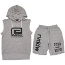 (リバーサル) reversal BIG MARK CUT OFF HOODIE & 2019-2020 SWEAT SHORTS SET UP (SET UP)(rv19ss052:037-GR) セットアップ ジャージ スウェット 上下 国内正規品