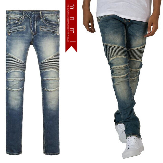 (ミニマル) mnml M14 STRETCH DENIM BLUE (LS:PANTS)(COLOR:BL) ボトムス ロングパンツ ジーンズ ストレッチデニム ブルー バイカー 国内正規品