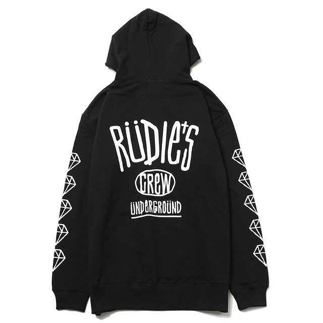 乐天商城 - (ルーディーズ) RUDIE'S DRAWING HOOD SWEAT (HOODED)(85167-BK) スウェット パーカー プルオーバー 国内正規品