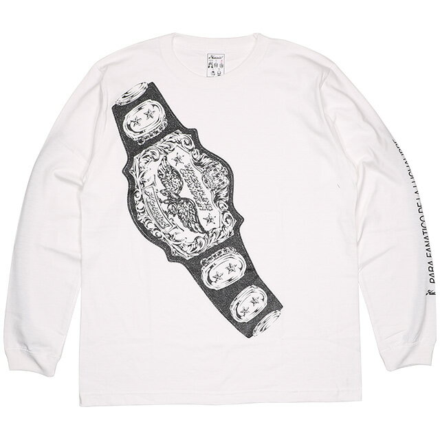 (ハオミン) HAOMING CHAMPION BELT LS TEE (LS:TEE)(201-01-WH) ロンT 長袖 Tシャツ カットソー プロレス チャンピオンベルト 国内正規品