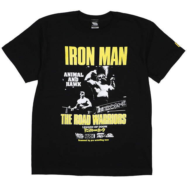 (ハードコアチョコレート) HARDCORE CHOCOLATE ロード・ウォリアーズ 激震！サンダーウォーズ (IRON MANブラック)(SS:TEE)(T-1460-BK) Tシャツ 半袖 カットソー ホーク・アニマル 新日本 全日本 プロレス 国内正規品のサムネイル