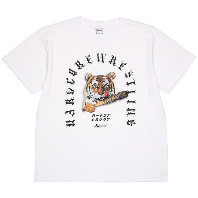 (ハオミン) HAOMING×ANIMAL HARD CORE WRESTLING TEE (SS:TEE)(205-66-WH) Tシャツ 半袖 カットソー 虎 タイガー プロレス ハードコアレスリング リニューアルモデル 国内正規品