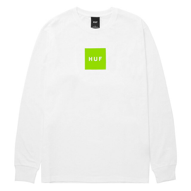 (ハフ) HUF ESSENTIALS BOX LOGO LS TEE (LS:TEE)(TS01665-WH) ロンT 長袖 Tシャツ カットソー ボックスロゴ 国内正規品