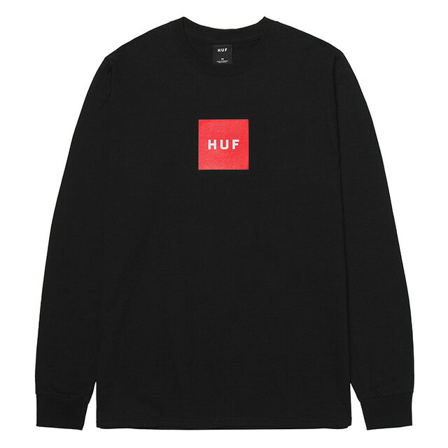 (ハフ) HUF ESSENTIALS BOX LOGO LS TEE (LS:TEE)(TS01665-BK) ロンT 長袖 Tシャツ カットソー ボックスロゴ 国内正規品