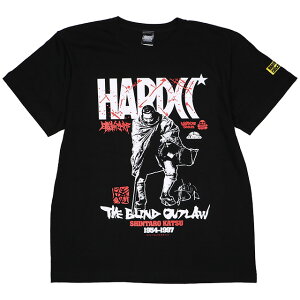 (ハードコアチョコレート) HARDCORE CHOCOLATE 勝新太郎 -THE BLIND OUTLAW- (血しぶき折れた杖ブラック)(SS:TEE)(T-2023UR-BK) Tシャツ 半袖 カットソー 時代劇 国内正規品