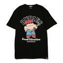 (ルーディーズ) RUDIE 039 S×CRAYON SHINCHAN LOCAL RHYME TEE (SS:TEE)(86242-BK) Tシャツ 半袖 カットソー クレヨンしんちゃん 臼井儀人 双葉社 シンエイ テレビ朝日 ADK 国内正規品