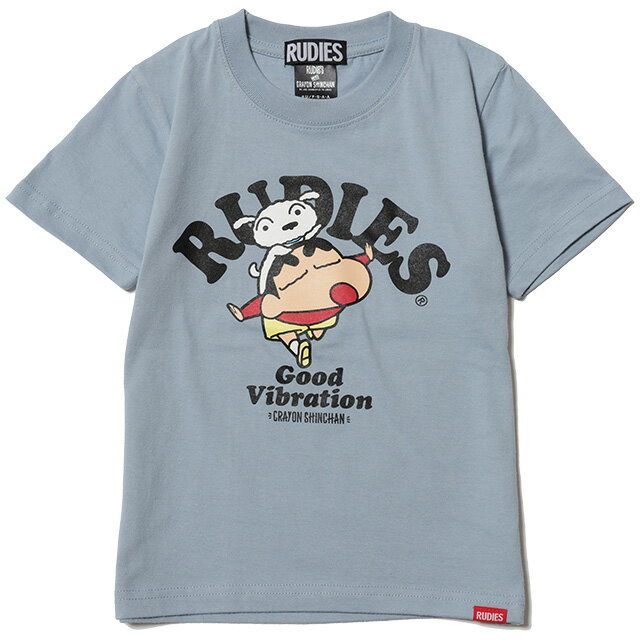 (ルーディーズ) RUDIE'S×CRAYON SHINCHAN KIDS AIRPLANE TEE (SS:TEE)(86478-BL) キッズ 子供用 Tシャツ 半袖 カットソー クレヨンしんちゃん 臼井儀人 双葉社 シンエイ テレビ朝日 ADK 国内正規品