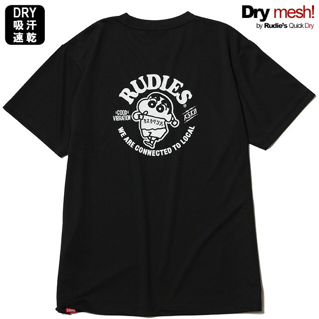 (롼ǥ) RUDIE'SCRAYON SHINCHAN CIRCLEMOSH DRY TEE (SS:TEE)(86476-BK) T Ⱦµ åȥ ɥ饤å 󤷤 海 ռ 󥨥 ƥī ADK 