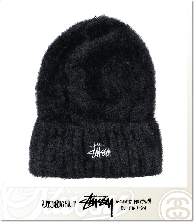 (ステューシー) STUSSY SHAGGY CUFF BEANIE (BEANIE)(1321077-BK) キャップ 帽子 ニットキャップ ビーニー ストックロゴ 国内正規品