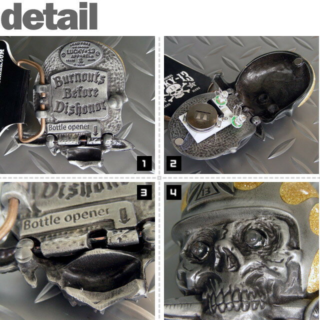 (��å��������ƥ�����) LUCKY13 BURNOUTS BEFORE DISHONOR BUCKLE (BELT)(COLOR:SV) �٥�� �ӳ� �Хå��� ����������