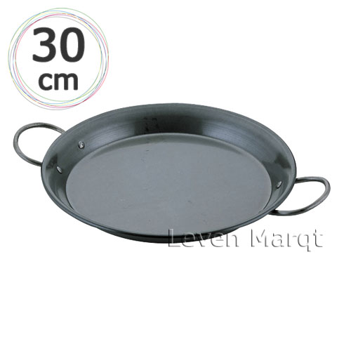 　鉄パエリア鍋 30cm 鉄製のパエリア鍋は、使い込むほどに油なじみが良くなりパエリアのおこげが、カリッと美味しく仕上がります。 サイズ φ30.0cm 底：φ24.0cm 最大外寸(取っ手も含む)：39.0cm 材質 鉄