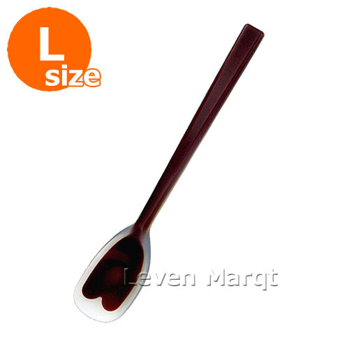 シリコンスプーン一体型 大 ココア【ゴムベラ/きれいに掬える/口当たりやさしい】