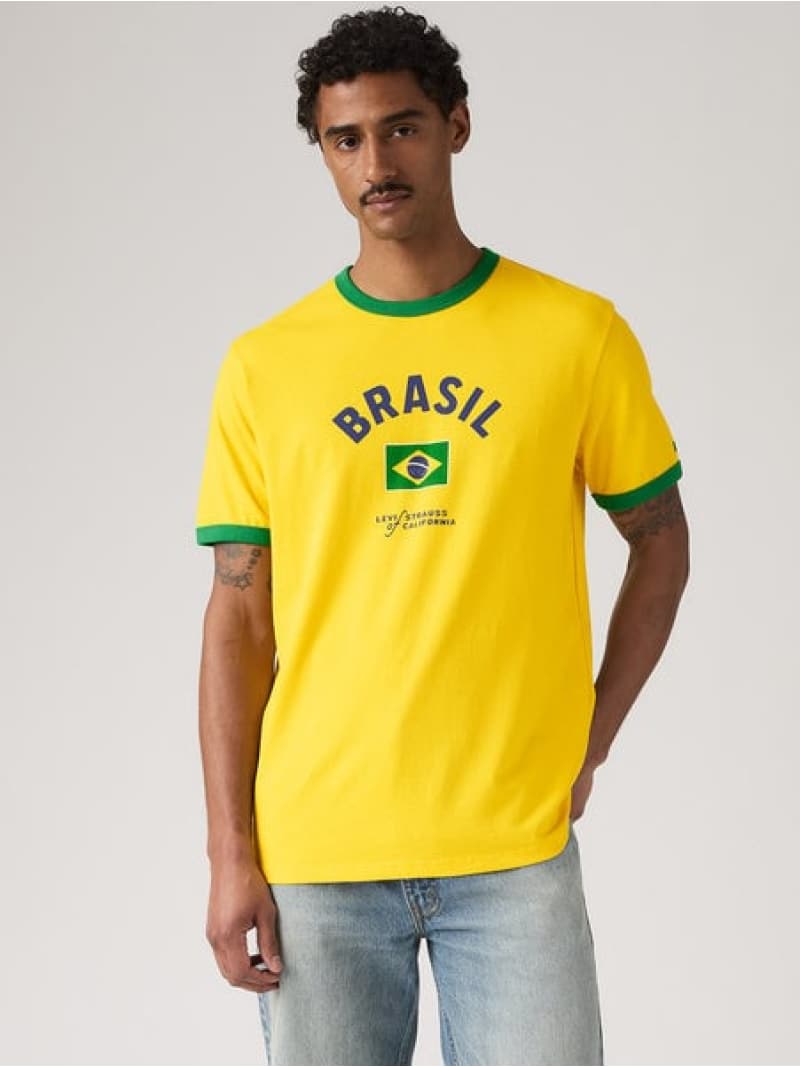 Rakuten - SOCCER COLLECTION BRASIL リンガー Tシャツ Levi's リーバイス トップス カットソー・Tシャツ【送料無料】[Rakuten Fashion]